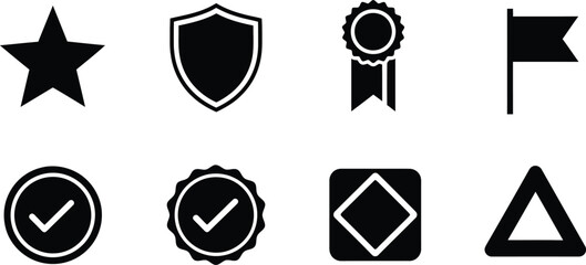 set of shields Trophy vector award