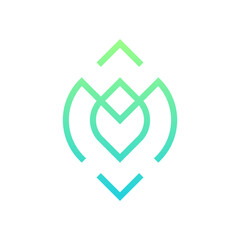 Letter M leaf minimalist modern logo