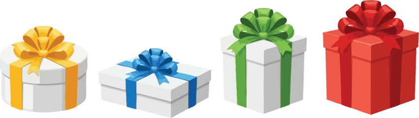 Colorful Gift Boxes with Bows for Holidays and Celebrations