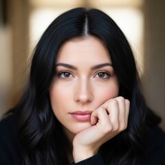 Fototapeta premium Young woman with dark hair