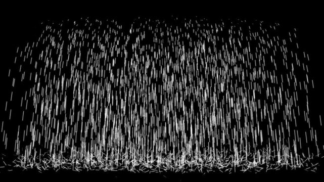 Abstract digital white matrix rain falling lines background with glitch data flow