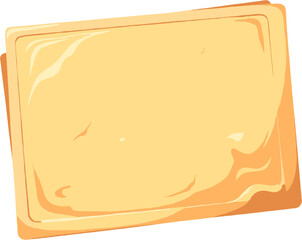 Yellow paper background illustration isolated on white background, textured blank frame clipart