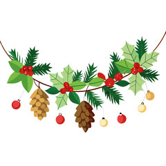 christmas background with holly