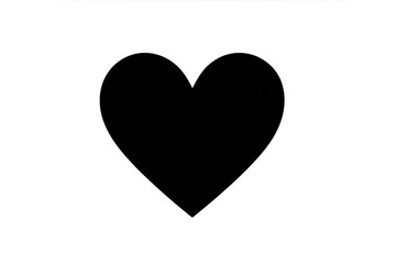 Black heart shape icon for love and romance