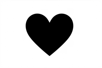 Black heart shape icon for love and romance