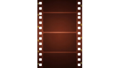 Obraz premium Vintage film strip isolated PNG on transparent background, retro photographic negative for graphic design and creative projects