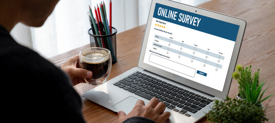 Online survey form for modish digital information collection on the internet network