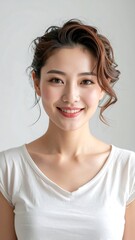 Smiling woman in a white top (1)