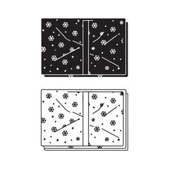 Black and White Winter Books with Snowflakes and Abstract Branches Design