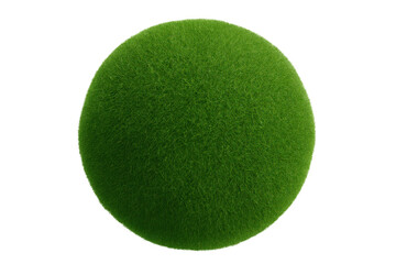 Green grass sphere isolated on transparent background symbolizing nature, environment, and ecological concepts