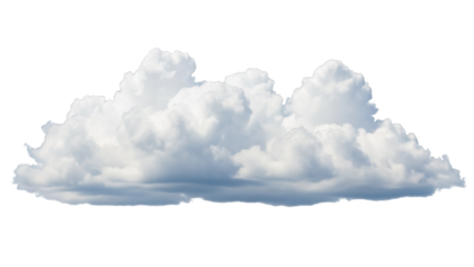 Fluffy cumulus cloud PNG isolated on transparent background, realistic cloudscape element for weather forecast and design use