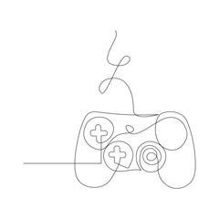 Game controller one line drawing gaming concept illustration