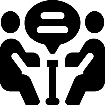 conversation glyph icon. Strong and solid vector icon for websites, mobile interfaces, presentations, and visual branding. High quality and easy to edit.