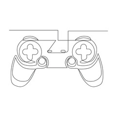 Game controller one line drawing gaming concept illustration
