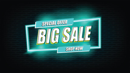 Vibrant neon big sale advertisement