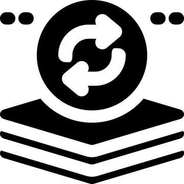 batch processing glyph icon. Strong and solid vector icon for websites, mobile interfaces, presentations, and visual branding. High quality and easy to edit.