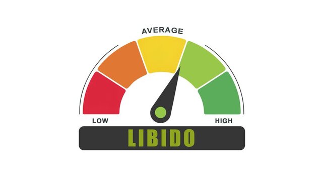 Libido Level Indicator Gauge Animation: High and Low Sexual Desire Meter 