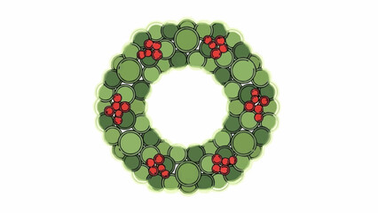 Minimal Christmas Wreath &ndash; Elegant Flat Vector