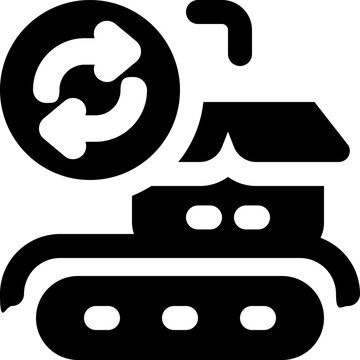 production automation glyph icon. Strong and solid vector icon for websites, mobile interfaces, presentations, and visual branding. High quality and easy to edit.