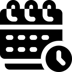 schedule glyph icon. Strong and solid vector icon for websites, mobile interfaces, presentations, and visual branding. High quality and easy to edit.