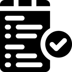 checklist glyph icon. Strong and solid vector icon for websites, mobile interfaces, presentations, and visual branding. High quality and easy to edit.