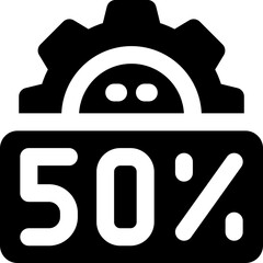 progress glyph icon. Strong and solid vector icon for websites, mobile interfaces, presentations, and visual branding. High quality and easy to edit.