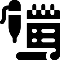 note glyph icon. Strong and solid vector icon for websites, mobile interfaces, presentations, and visual branding. High quality and easy to edit.