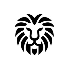 Lion Head Silhouette Vector Design. Logo template.