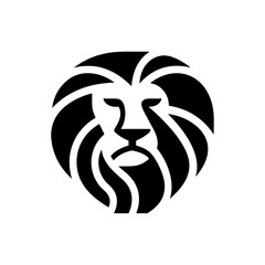 Lion Head Silhouette Vector Design. Logo template.