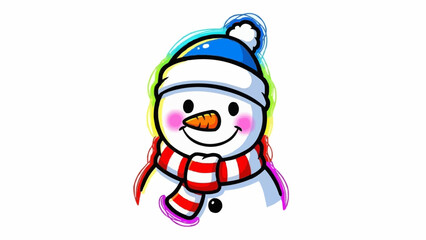 Cartoon Christmas Snowman &ndash; Friendly Vector Character