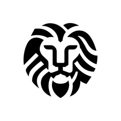 Lion Head Silhouette Vector Design. Logo template.