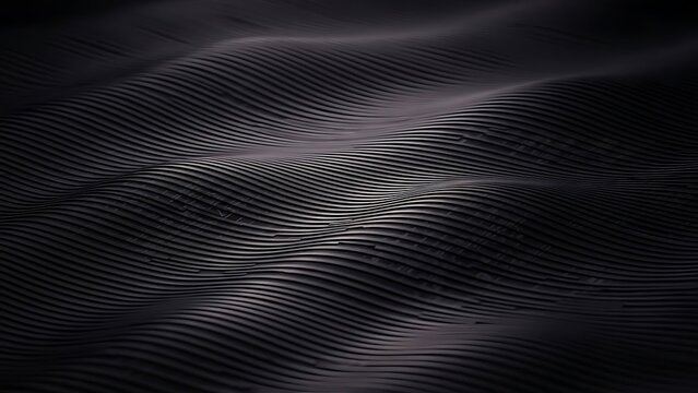 Dark Wavy Surface with Repeating Parallel Lines and Shadows