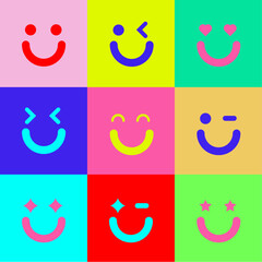 Smiley face emoji faces of cartoon characters from smile
