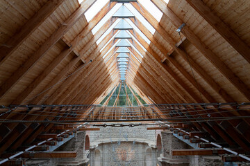 Church of Assumption with glass roof in mountains country, Neratov, Orlicke hory, Eagle Mountains, Czech republic