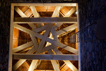 Church of Assumption with glass roof in mountains country, Neratov, Orlicke hory, Eagle Mountains, Czech republic