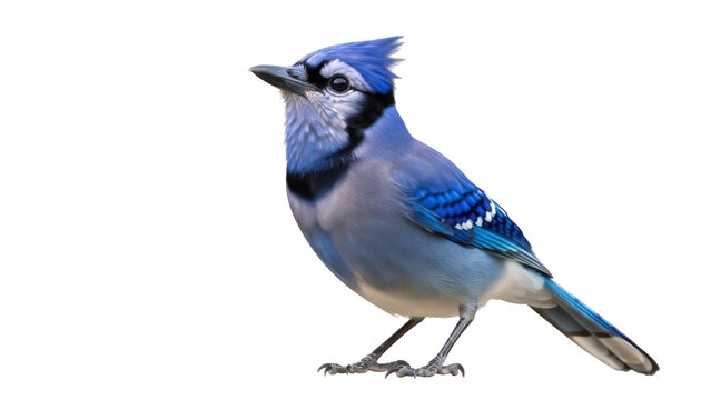 Beautiful blue jay bird PNG isolated on transparent background, colorful avian wildlife species for nature and animal-themed designs