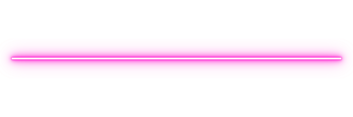 Neon glowing horizontal line divider. Pink light streak underline for banners, headers, highlights, and digital design