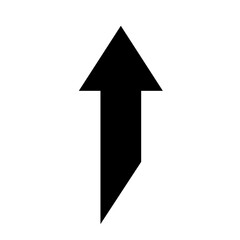 Fototapeta premium Black upward arrow. Minimal solid direction pointer symbol for navigation, growth, charts and interface design