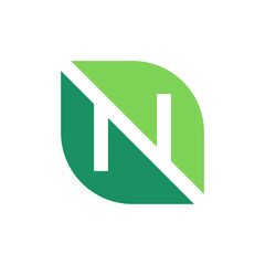 N leaf modern creative logo design