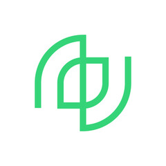 Letter N leaf line minimalist logo