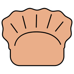 Simple Outline Dumpling Food Illustration Asian Culinary Delicacy and Tradition