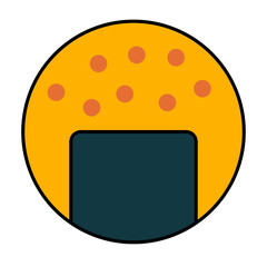 Minimalist Flat Onigiri Rice Ball Japanese Food Illustration Icon