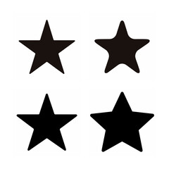 Obraz premium Collection of four distinct black star shapes for various design and decorative purposes
