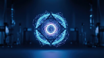 Futuristic Glowing Energy Sphere with Interconnected Light Lines