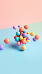 Abstract Pastel Geometric Spheres Background