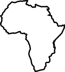 A striking black and white outline of the african continent a bold silhouette © MD. BELAL UDDIN