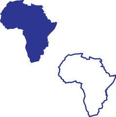 Obraz premium A striking visual comparison of africa s filled and outline map shapes