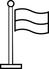 Obraz premium Simple line drawing of a waving flag on a pole a bold silhouette