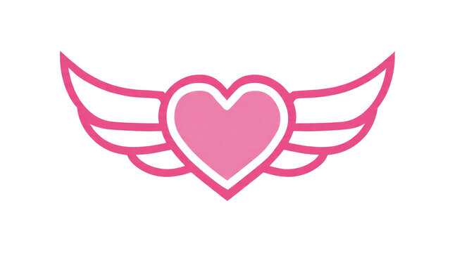 Pink Winged Heart Icon