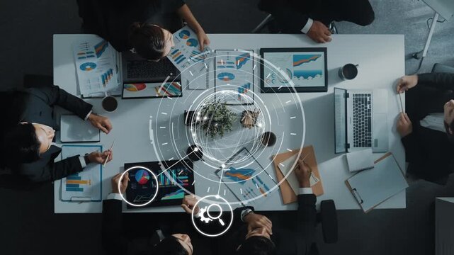 Innovation icons show creativity, teamwork, and project development. Innovation helps organizations design solutions, build strategy, and grow with new business opportunities. Funnel